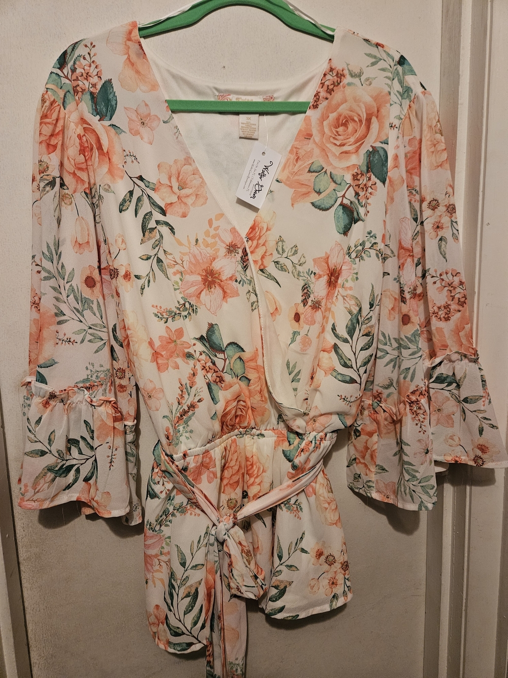 Flying Tomato Floral Wrap Blouse